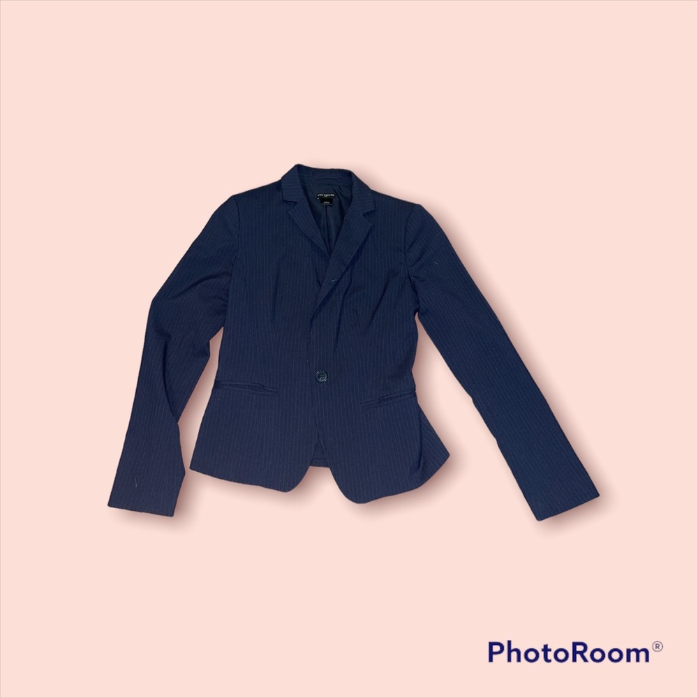 Ann Taylor navy blue pinstripe blazer